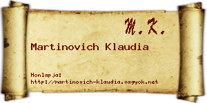 Martinovich Klaudia névjegykártya